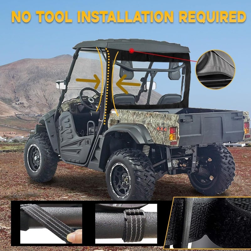 Chikia Hisun Massimo UTV 500 700 Soft Rear Windshield,Back Window with Zipper -open/close Replacement For Axis 500 700 Hisun UTV 500 700,Massimo 500 700,Colemanoutfitter 500 700 All Weather - Image 4